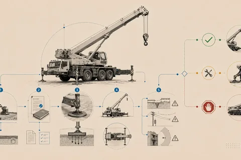 Правила установки автокрана: как проверить площадку, опоры и готовность к подъёму