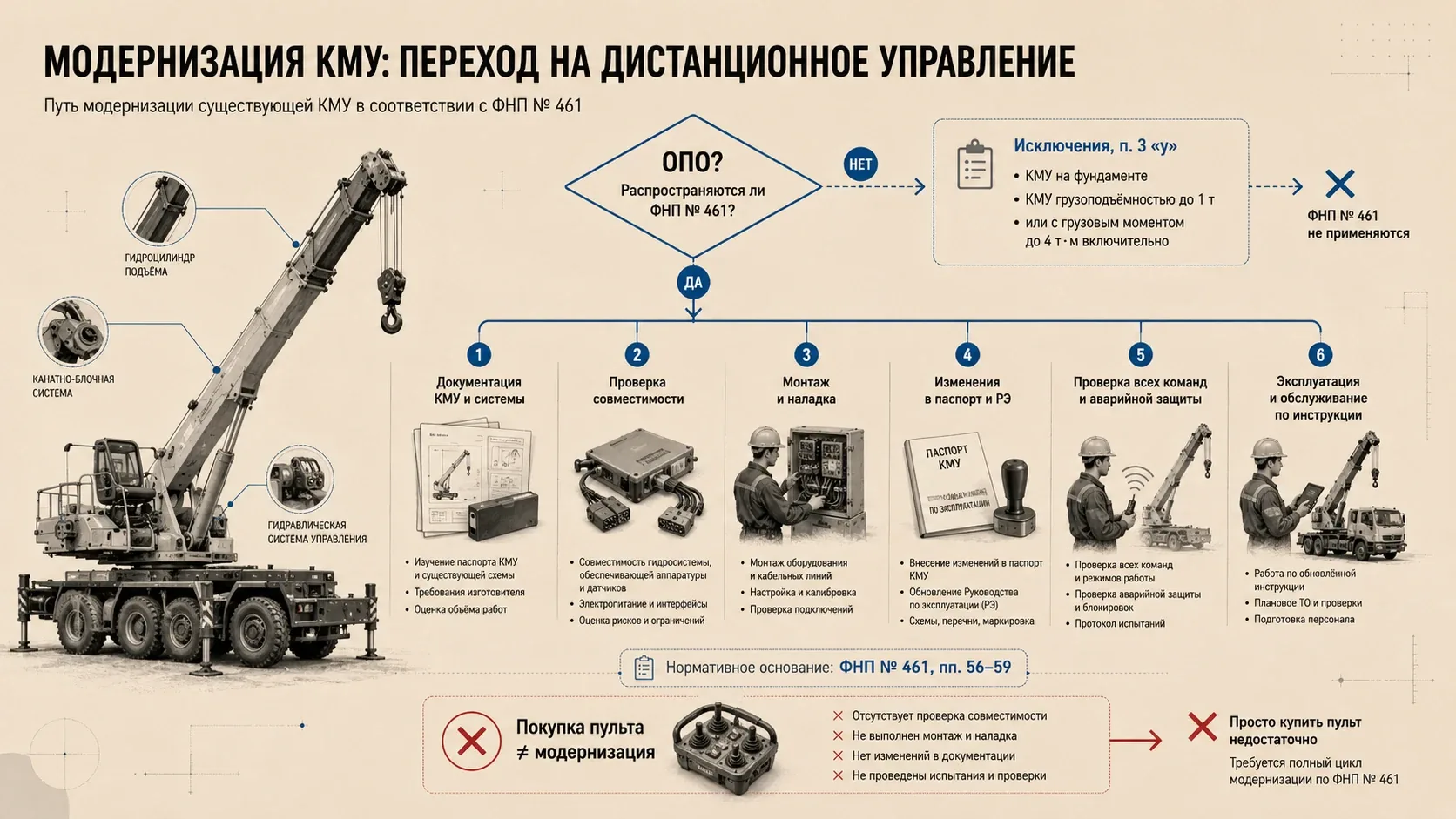 Схема модернизации КМУ при переходе на дистанционное управление по ФНП № 461