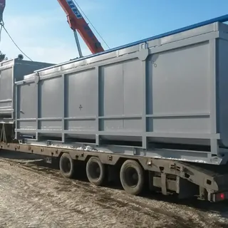 Перевозка крупногабаритных металлических ёмкостей на низкорамном трале